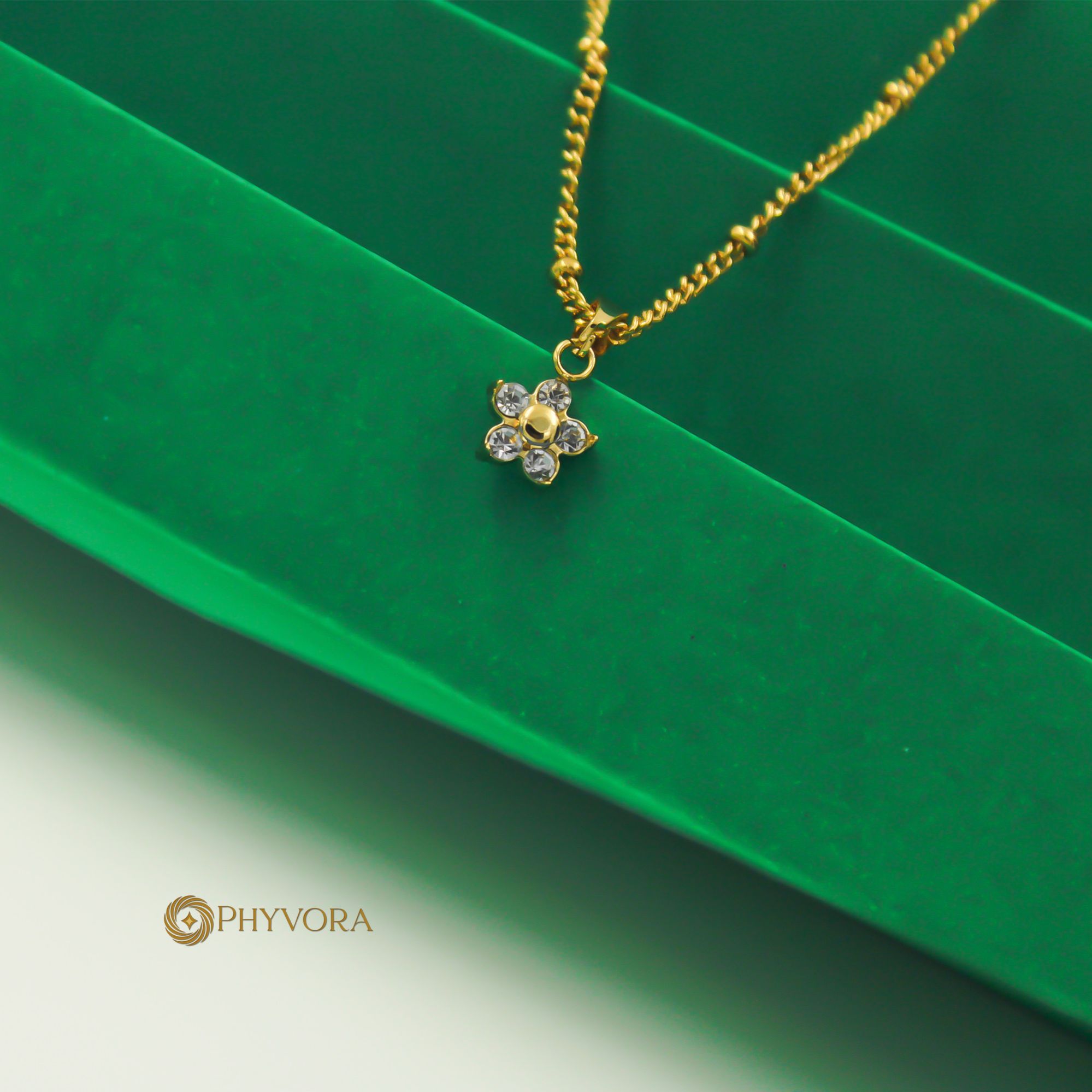 Celestia Spark Flower 18k toned necklace