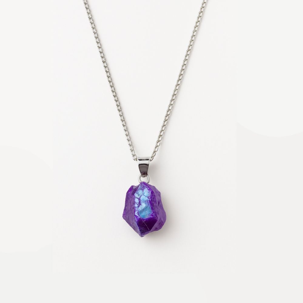 Cosmic Amethyst Rock Pendant