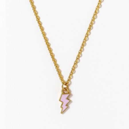 Bolt Babe - Pink Lightning Pendant Necklace