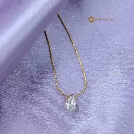 Luxe Teardrop Solitaire Necklace