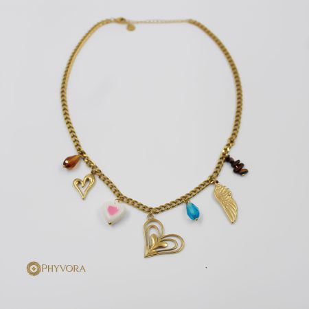 Playful Hearts Medley 18k necklace