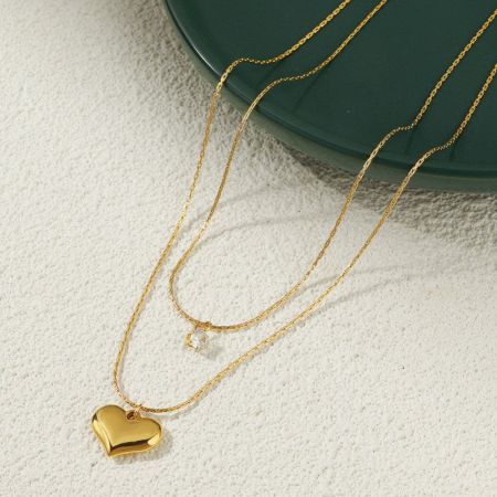 Golden Embrace Layered Pendant Set
